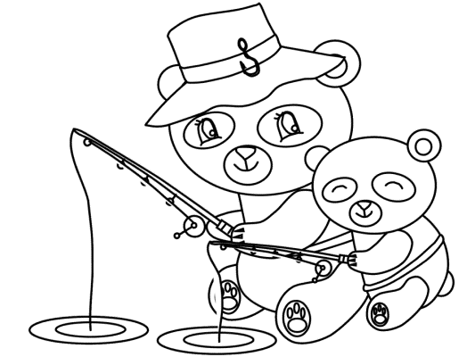 fishing with dad coloring page