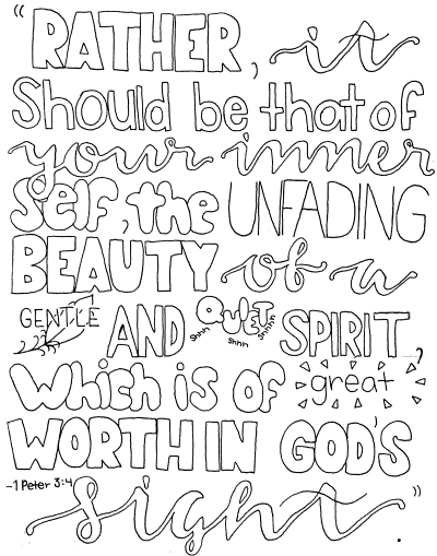 quote coloring page - 1 Peter 3:4