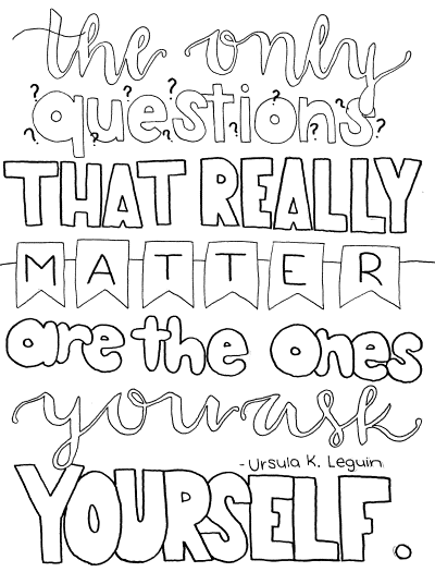 quote coloring page - Ursula Leguin