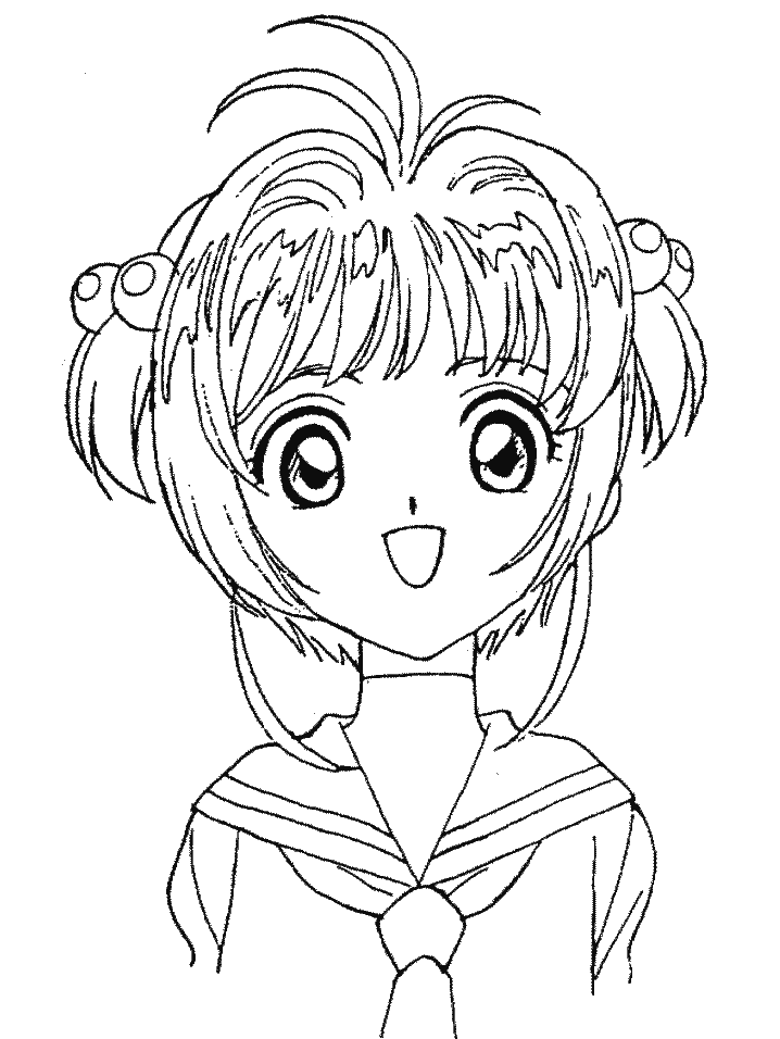 school girl coloring page