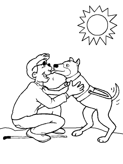 special needs - blind coloring page