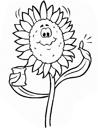 cartoon sunflower coloring page