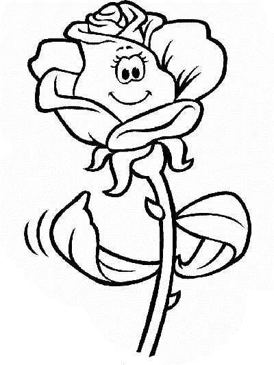 cartoon rose coloring pages