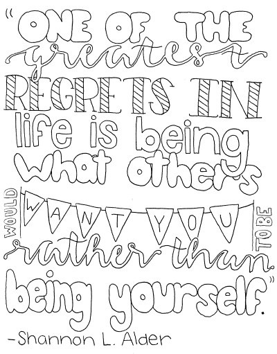 quote coloring page - Shannon Alder