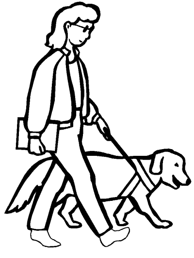 seeing eye dog coloring page