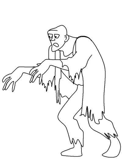 Halloween zombie coloring pages