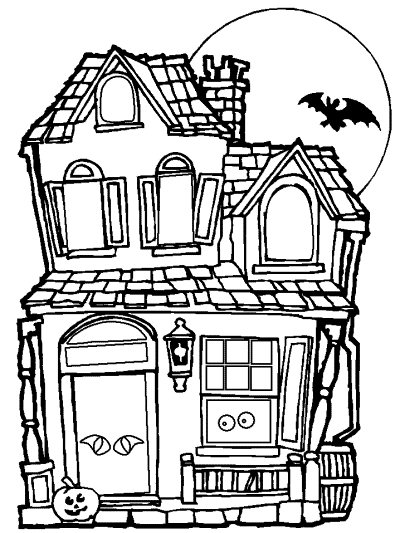 haunted house coloring pages