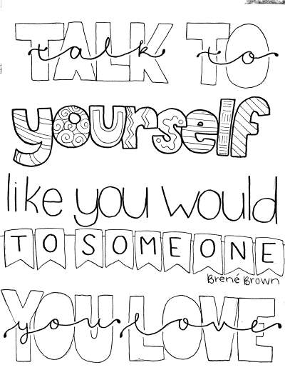 quote coloring page - Brene Brown