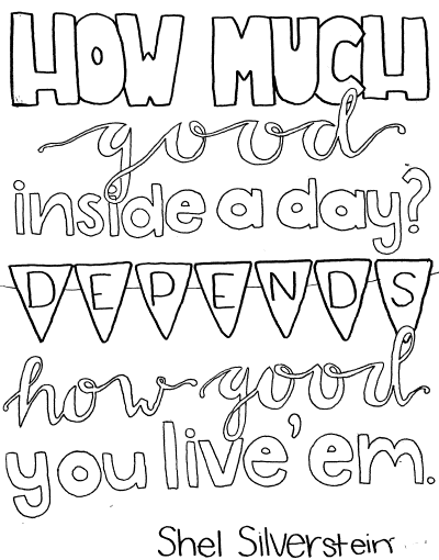 quote coloring page - Shel Silverstein