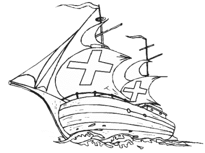 galleon ship coloring page