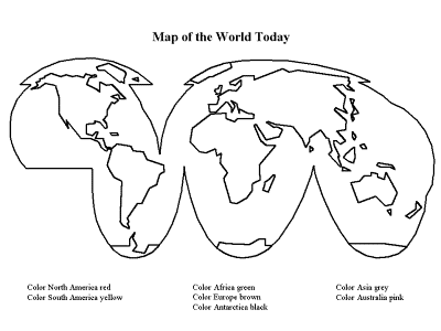 world map coloring page