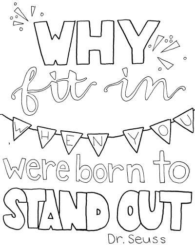 quote coloring page - Dr. Seuss