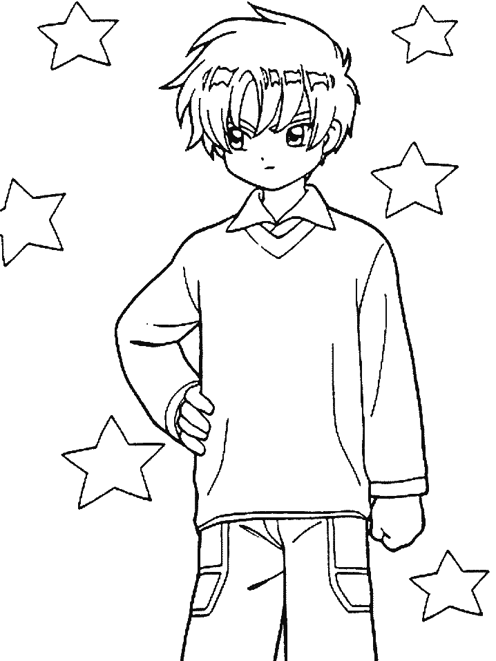 school boy coloring page