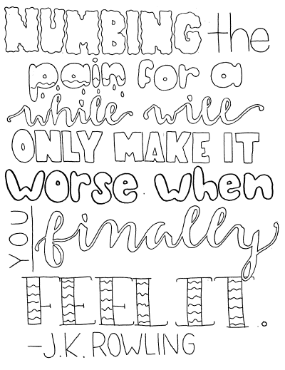 quote coloring page - JK Rowling