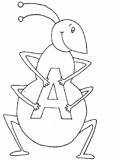 uppcer case letter A coloring page