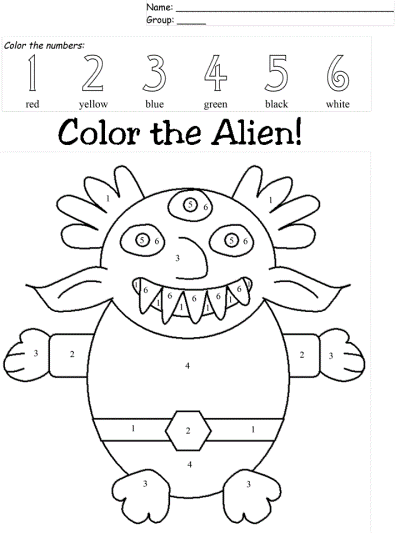 alien color by numbers