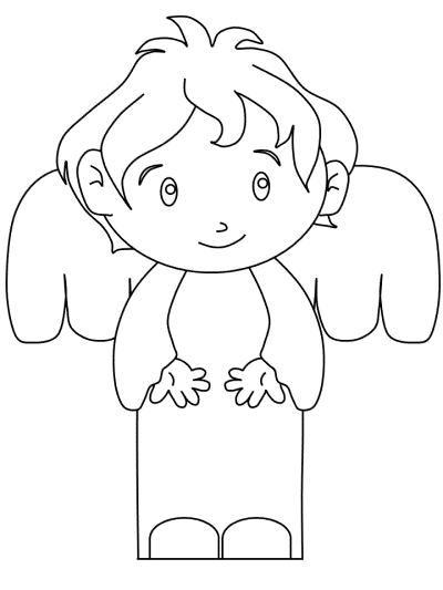 simple boy angel coloring page