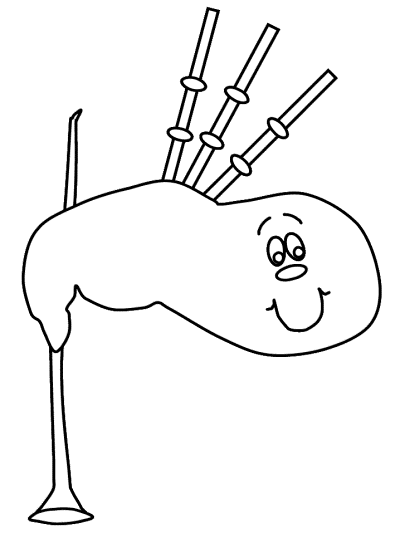 musical instruments - bagpipes coloring page