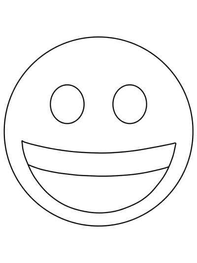 emoji coloring page: big smile