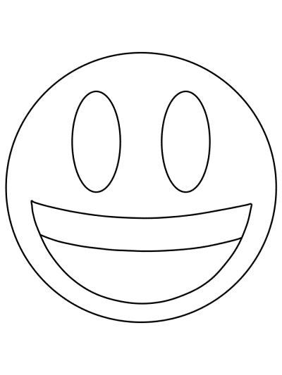 emoji coloring page: big smile