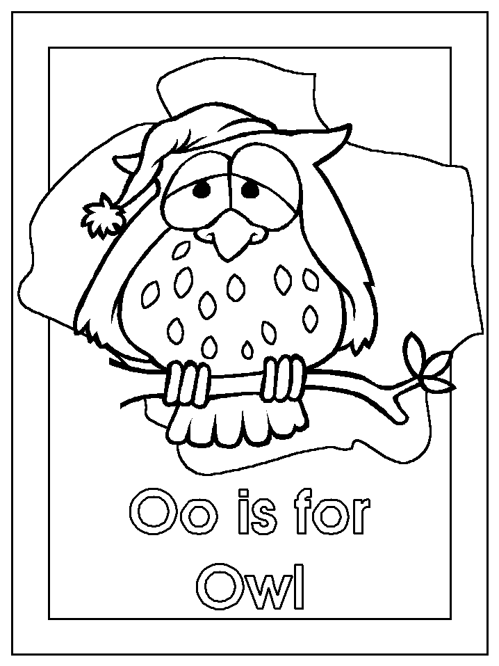 letter o for owl coloring page