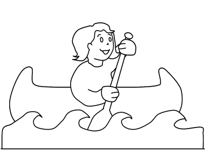 canoe coloring page