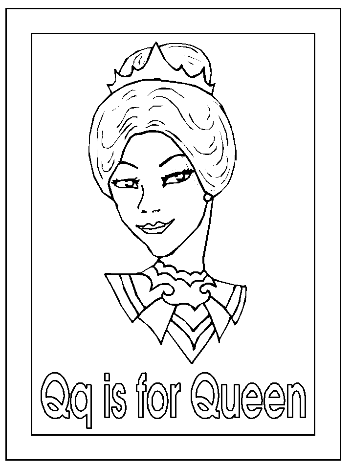 letter q for queen coloring page