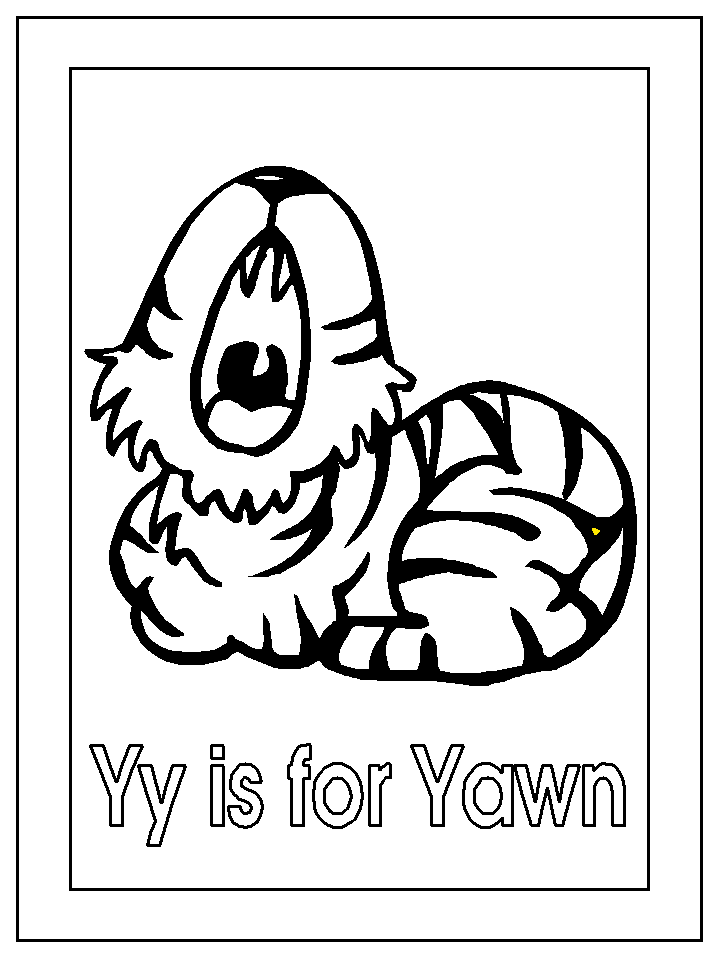 letter y for yawn coloring page