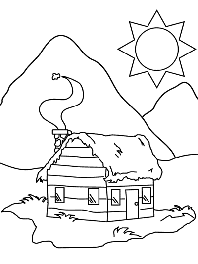 cabin coloring pages