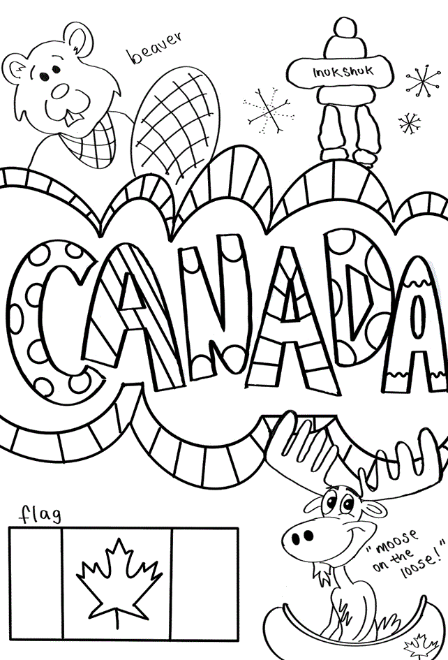 Canada doodle art coloring page