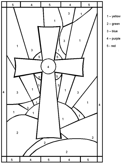 Cross color by numbers worksheet