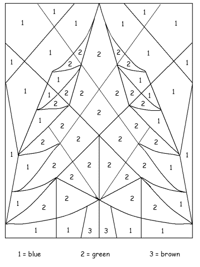 Tree color by numbers worksheet