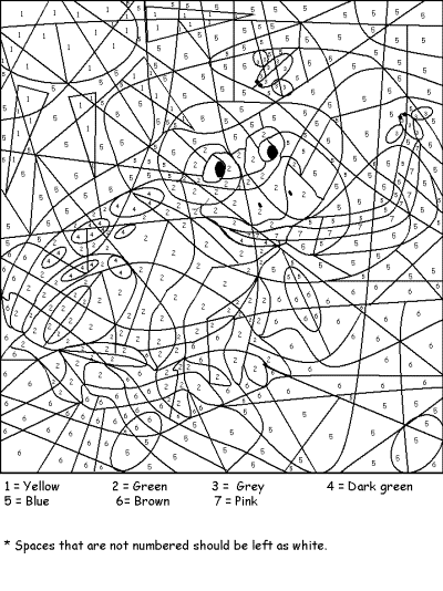 Frog color by numbers worksheet