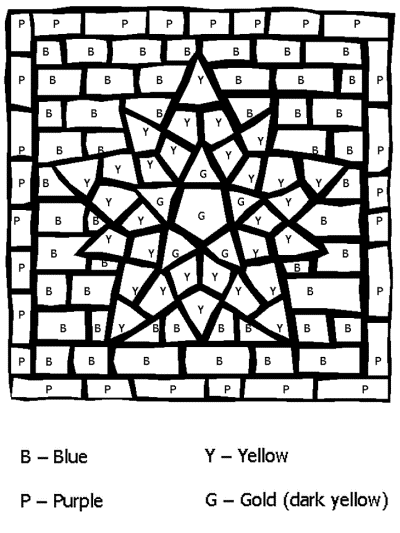 Star color by letters worksheet