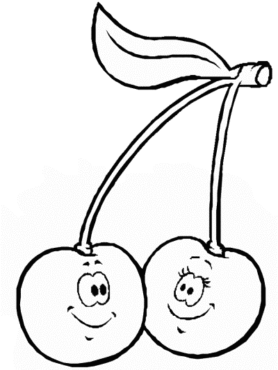 cherries coloring page