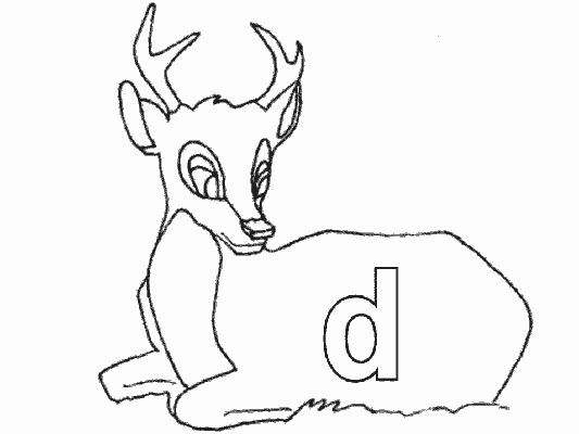 lower case letter d coloring page