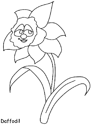 cartoon daffodil coloring page