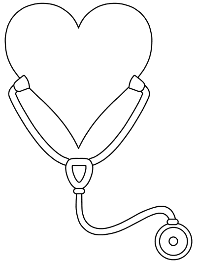 doctor stethoscope coloring page