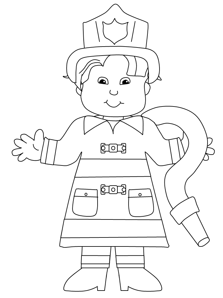 fire fighter coloring page