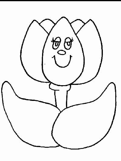 cartoon tulip coloring page