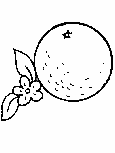 simple coloring page of an orange