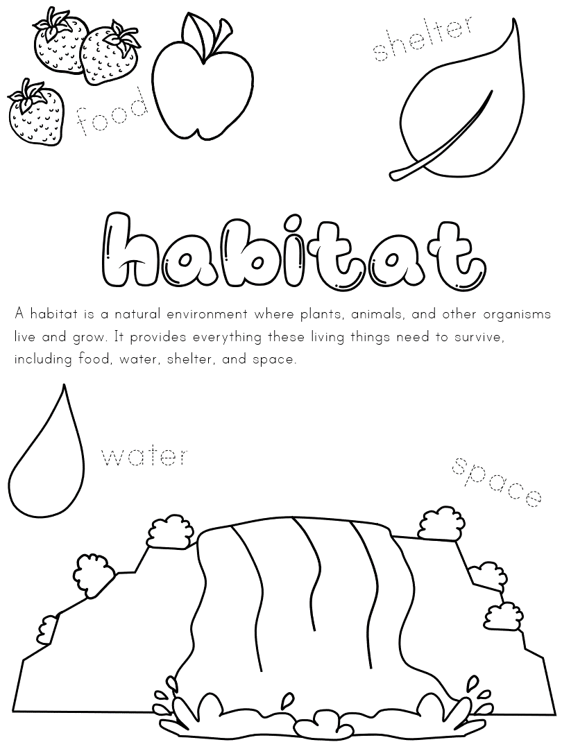 habitat coloring page