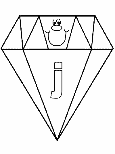 lower case letter j coloring page