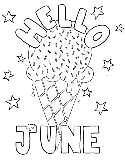 june themed coloring page