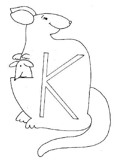 upper case letter k coloring page