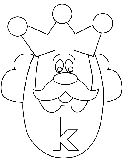 lower case letter k coloring page