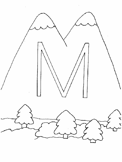 upper case letter m coloring page