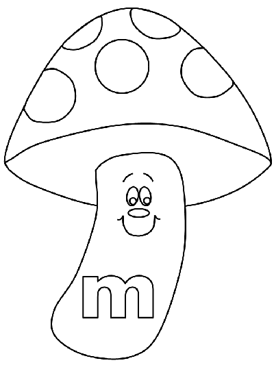 lower case letter m coloring page