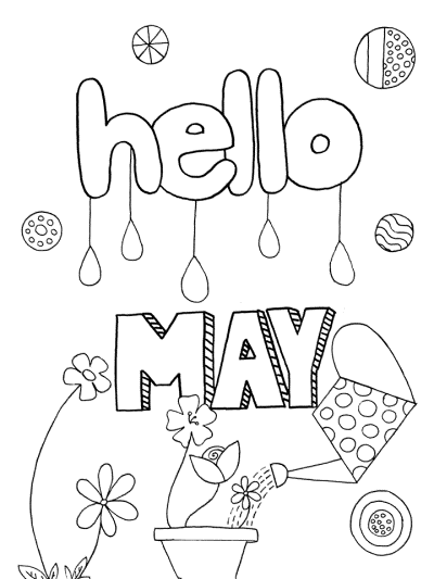 may themed coloring page