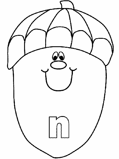 lower case letter n coloring page